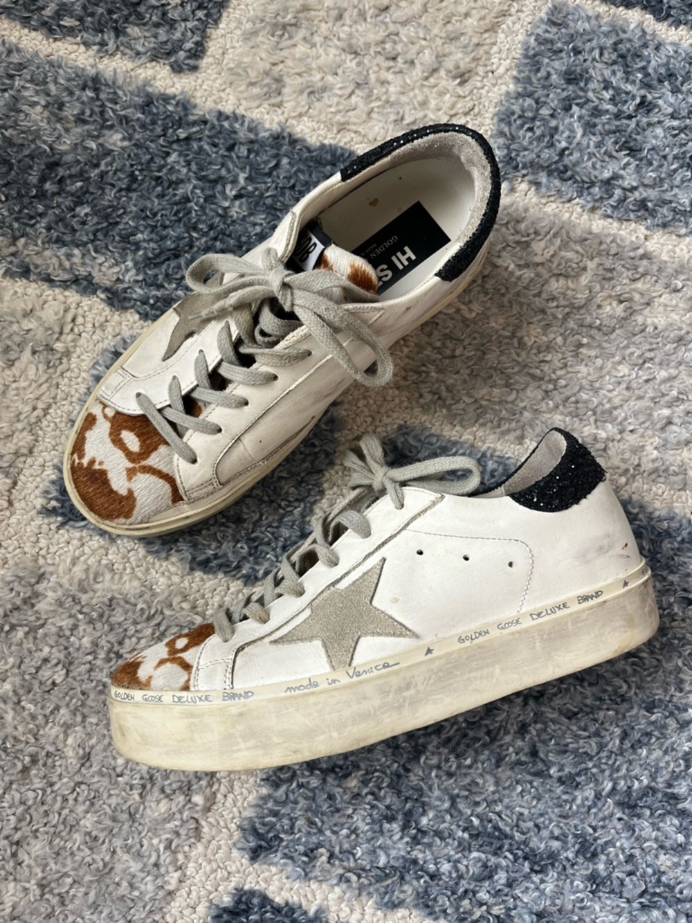 Golden Goose Hi Star Cow motif